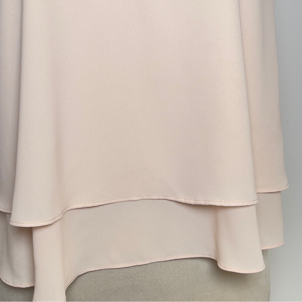 Forever 21 Light Peach Layered Tank Top Sequin Strap Chiffon Double Tier Medium - Picture 5 of 9